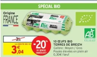 10 Œufs Bio Terres de Breizh