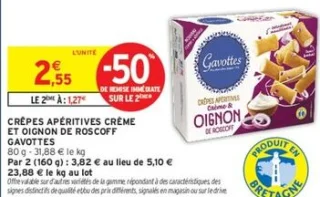 CRÊPES APÉRITIVES CRÈME ET OIGNON DE ROSCOFF GAVOTTES