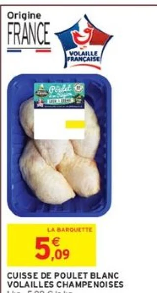 Cuisse de poulet blanc Volailles Champenoises