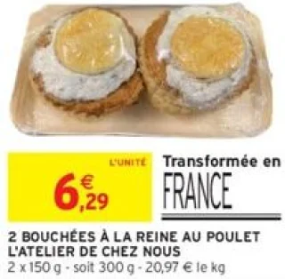 2 BOUCHÉES À LA REINE AU POULET L'ATELIER DE CHEZ NOUS