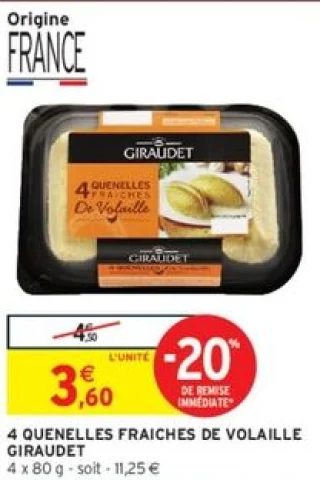 4 QUENELLES FRAICHES DE VOLAILLE GIRAUDET