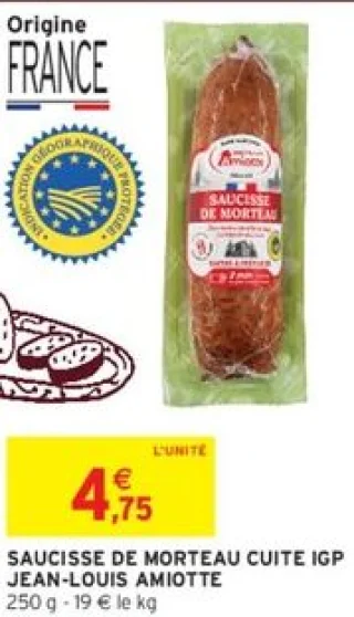 SAUCISSE DE MORTEAU CUITE IGP JEAN-LOUIS AMIOTTE