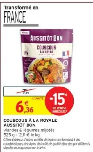 COUSCOUS À LA ROYALE AUSSITÔT BON