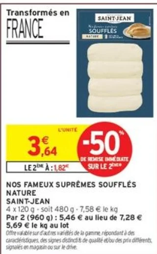 NOS FAMEUX SUPRÊMES SOUFFLÉS NATURE SAINT-JEAN