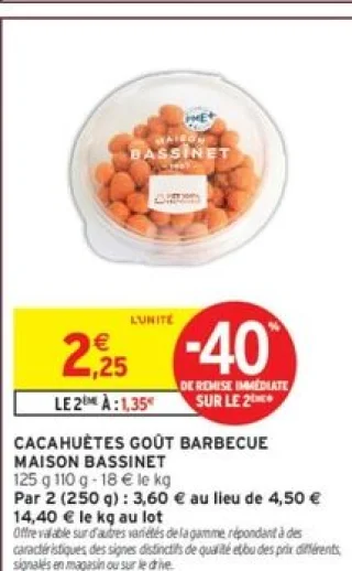 CACAHUÈTES GOÛT BARBECUE MAISON BASSINET