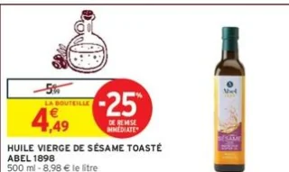 Huile vierge de sésame toasté Abel 1898