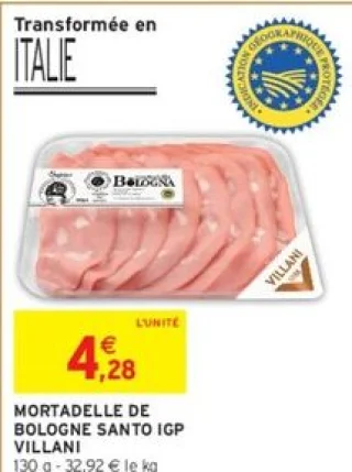 Mortadelle de Bologne Santo IGP Villani