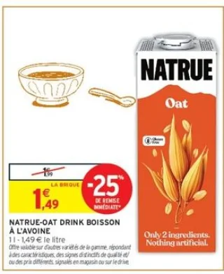 Natrue-Oat drink boisson à l'avoine