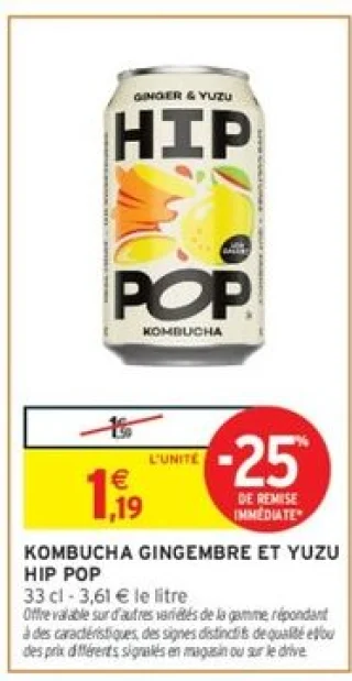 Kombucha gingembre et yuzu Hip Pop