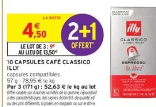 10 capsules café Classico Illy