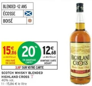 Scotch whisky blended Highland Cross 40% vol.
