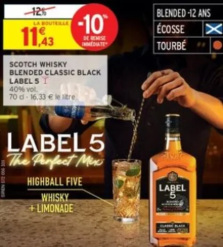 Scotch whisky blended Classic Black Label 5 40% vol.