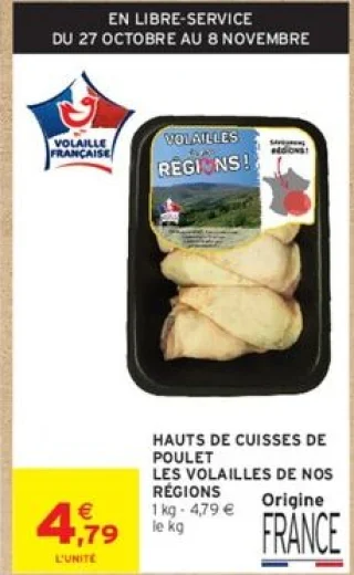 HAUTS DE CUISSES DE POULET LES VOLAILLES DE NOS RÉGIONS