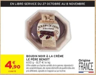 Boudin noir à la crème Le Père Benoît