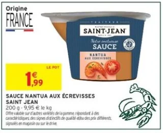SAUCE NANTUA AUX ÉCREVISSES SAINT JEAN