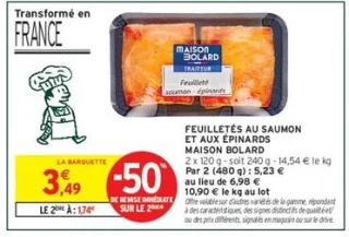 FEUILLETÉS AU SAUMON ET AUX ÉPINARDS MAISON BOLARD