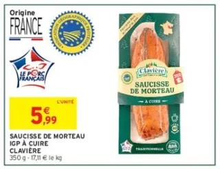 Saucisse de Morteau IGP à Cuire Clavière