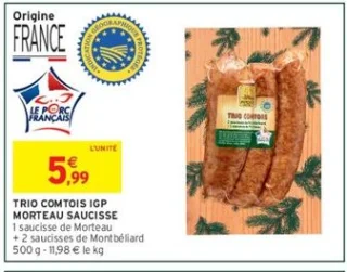 Trio Comtois IGP Morteau Saucisse