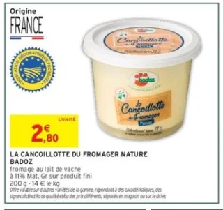 La Cancoillotte du Fromager Nature Badoz