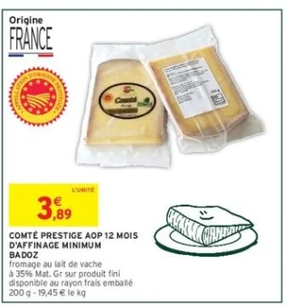 COMTÉ PRESTIGE AOP 12 MOIS D'AFFINAGE MINIMUM BADOZ