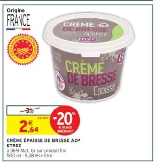 Crème épaisse de Bresse AOP Etrez