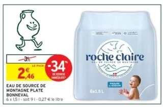 Eau de source de montagne plate Roche Claire / Bonneval