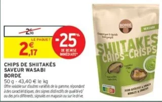 Chips de shiitakés saveur wasabi Borde