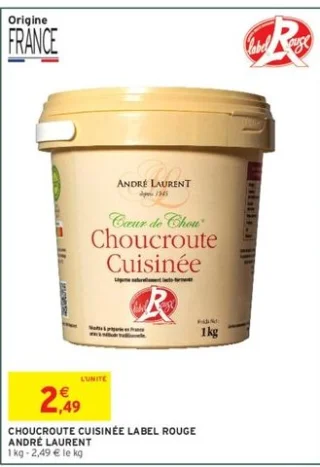 Choucroute cuisinée Label Rouge André Laurent