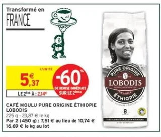 Café moulu Pure Origine Éthiopie Lobodis
