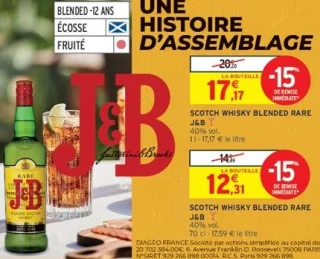 Scotch Whisky Blended Rare J&B 70cl