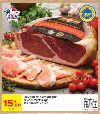 Jambon de Bayonne IGP 9 mois d'affinage Michel Dupuy
