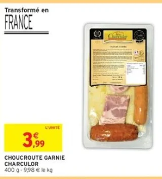 CHOUCROUTE GARNIE CHARCULOR