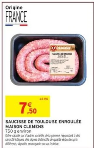 Saucisse de Toulouse enroulée Maison Clemens