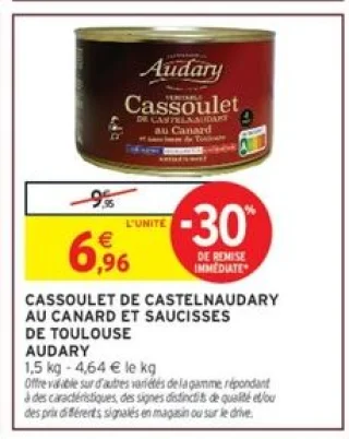 Cassoulet de Castelnaudary au canard et saucisses de Toulouse Audary