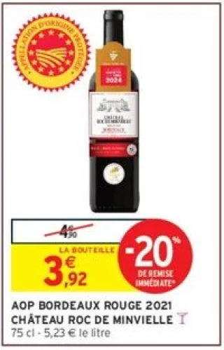 Vin rouge AOP Bordeaux Rouge 2021 Château Roc de Minvielle