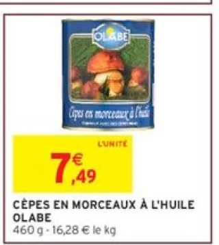 CÈPES EN MORCEAUX À L'HUILE OLABE