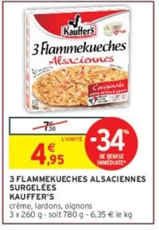 3 FLAMMEKUECHES ALSACIENNES SURGELÉES KAUFFER'S