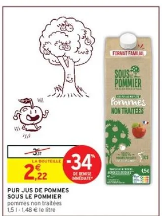 Pur jus de pommes non traitées Sous Le Pommier