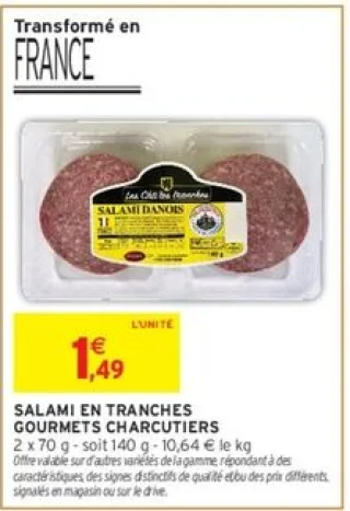 Salami en tranches Gourmets Charcutiers