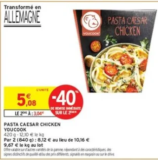 Pasta Caesar Chicken Youcook