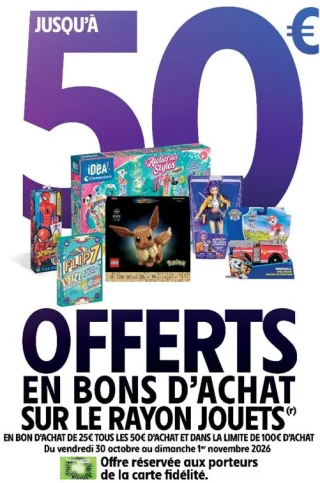 Bons d'achat sur le rayon Jouets
