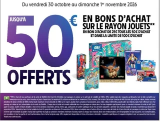 Bons d'achat sur le rayon Jouets Intermarché
