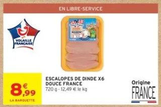 Escalopes de dinde x6 Douce France