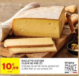 Raclette nature Fleur de Pré