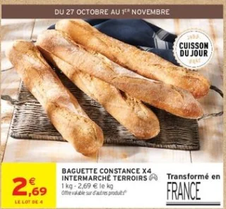 Baguette Constance x4 Intermarché Terroirs