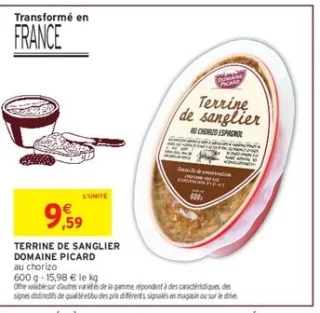 Terrine de Sanglier Domaine Picard au Chorizo