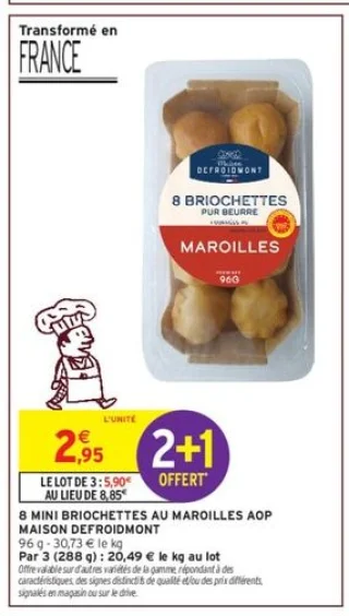 8 mini briochettes au Maroilles AOP Maison Defroidmont