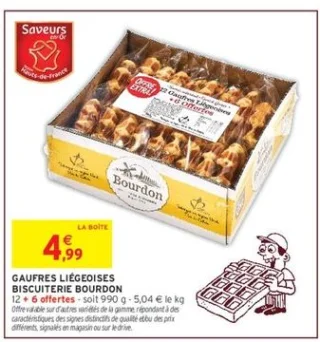 GAUFRES LIÉGEOISES BISCUITERIE BOURDON