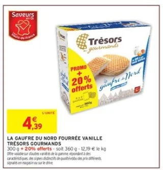 LA GAUFRE DU NORD FOURRÉE VANILLE TRÉSORS GOURMANDS