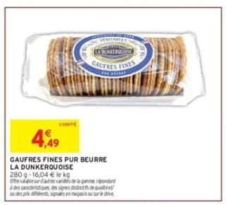 Gaufres fines pur beurre La Dunkerquoise